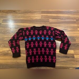 Ultimate Vintage Sweater 80's Acrylic Teddy Bear Pattern Small RAD made in USA
